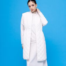 【2WAY袖取り外し可能】グラデーションキルトロングコート