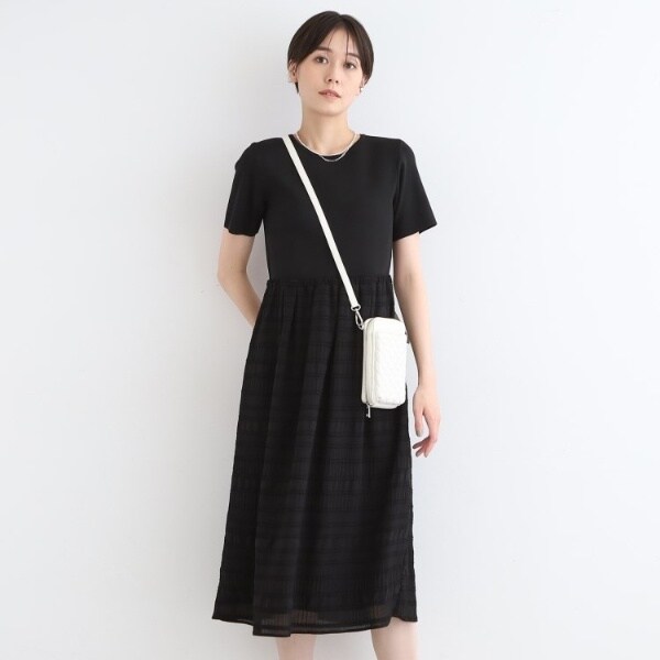 アメスリニットドッキングワンピース【洗濯機洗い可】（マキシ