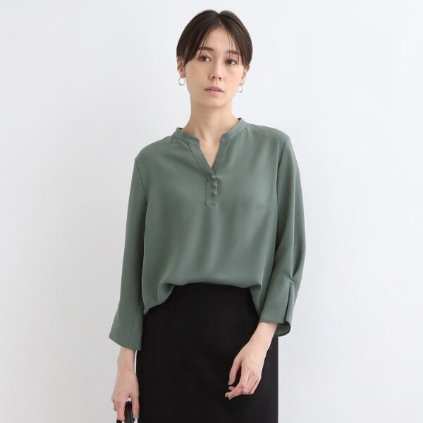 INDIVI / インディヴィ 【日本製／トリアセテート混】アシメライン