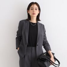 インディヴィ(INDIVI)の【定番スーツ／洗える／メランジ】ウールライクテーラードジャケット