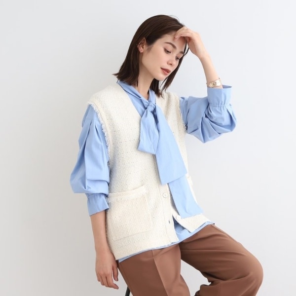ホワイト　ベスト　ジレ 新品未使用】ZARA ホワイト ベスト Mサイズ ジレ ザラ - メルカリ
