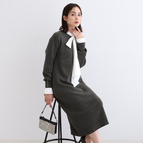 ウール混／洗える】スムースニットワンピース | インディヴィ(INDIVI