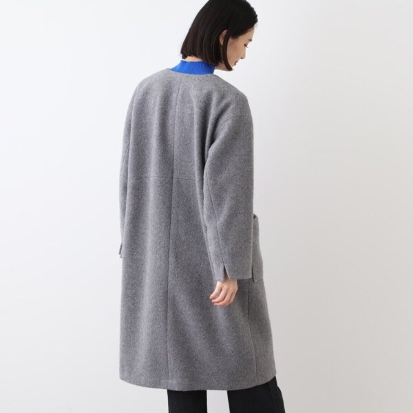 INDIVI(インディヴィ) カシミヤ混 ロングコート 日本製／カシミヤ混】ガウン風ロングコート | インディヴィ(INDIVI