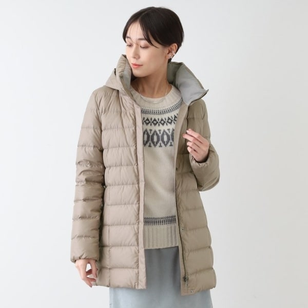 24AW 美品インディヴィ【洗える／撥水】ミドル丈ウォッシャブルダウンコート 洗える／撥水】ミドル丈ウォッシャブルダウンコート | インディヴィ