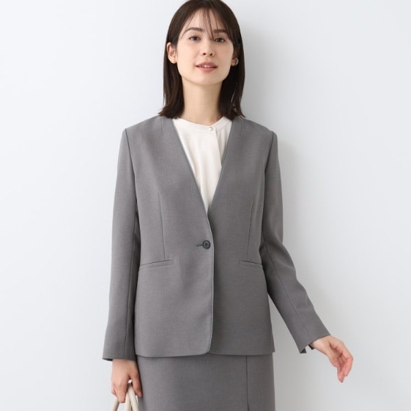 洗える／スーツ】ノーカラージャケット | インディヴィ(INDIVI