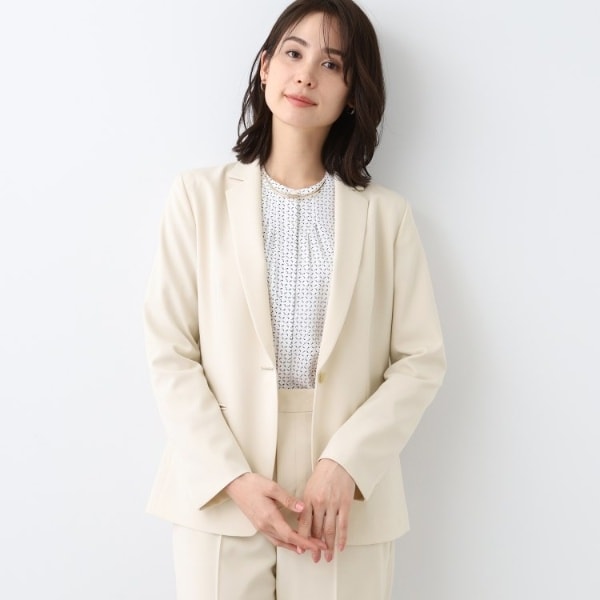 indivi ワールド　スーツ　ベージュ　レディース インディヴィ INDIVI 【洗える／UVケア／定番スーツ】ウール調