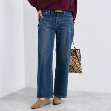 インディヴィ(INDIVI)の【通年活躍！褒められデニム】ワイドストレート デニムパンツ