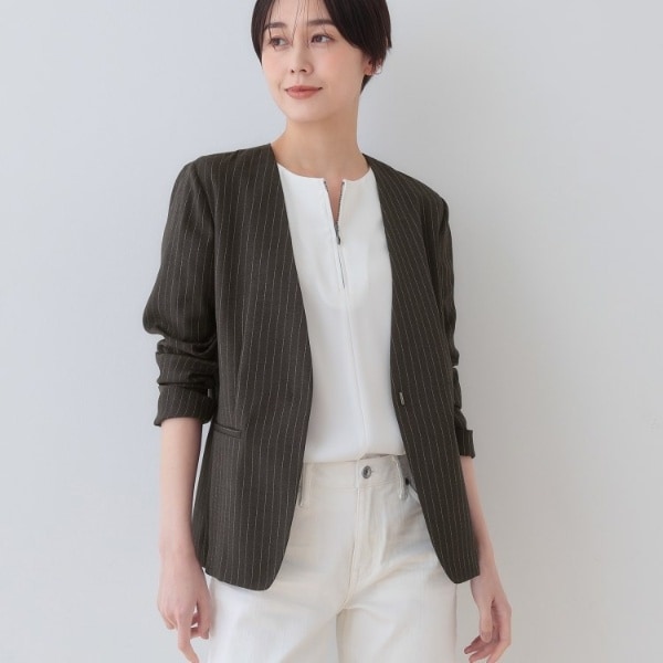 [美品]INDIVI ピーコート 大きいサイズ ツイード 48 4XL グレー 美品]INDIVI ピーコート 大きいサイズ ツイード 48 4XL グレー