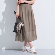 【洗える／エアリー素材】巻き風ロングスカート | インディヴィ