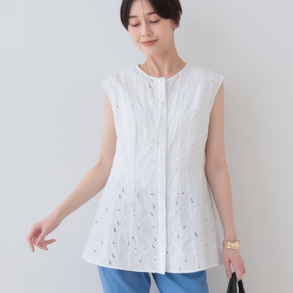 INDIVI / インディヴィ 春SALE！【洗える／凹凸素材】ハンカチーフヘム エアリーブラウス INDIVI｜春SALE!【洗える/凹凸素材】ハンカチーフヘム エアリー