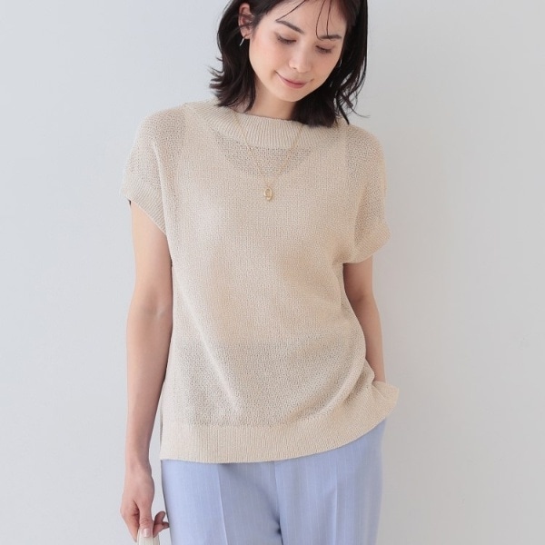 春SALE！【洗える／和紙混素材／SETUP可能】バルーンスリーブニット INDIVI｜春SALE!【洗える/和紙混素材/SETUP可能】バルーン