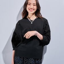 新色登場！【洗える／体型カバー】レースコンビトップス | インディヴィ(INDIVI)