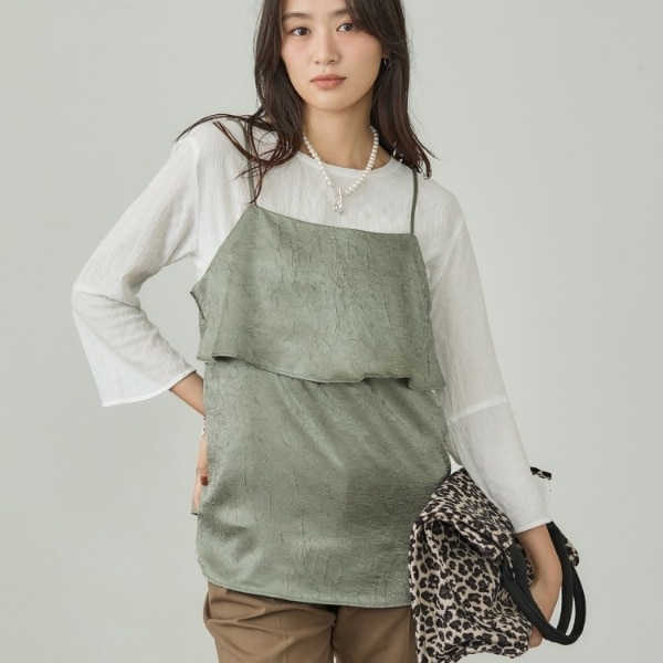 2点セット／洗える】カセット服 キャミ＆ブラウス セットトップス