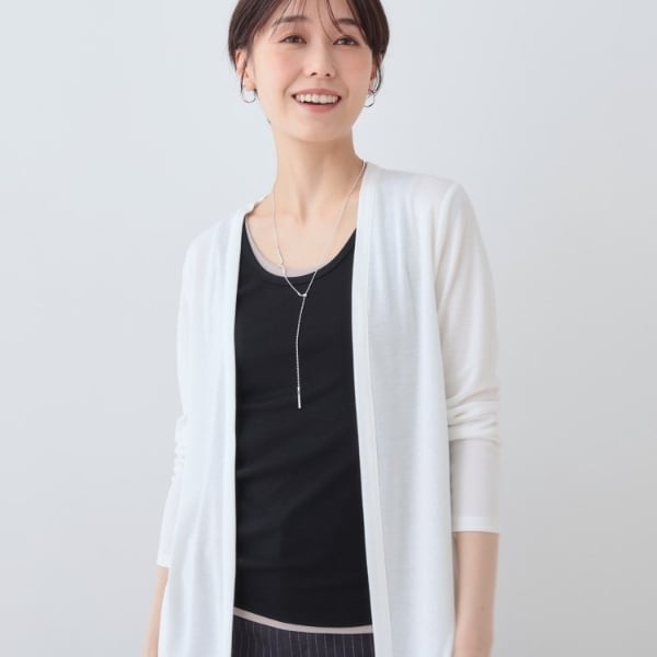 E‐QUALITY／手洗い可／一枚着でも◎】ラメ入りドット風ボタン