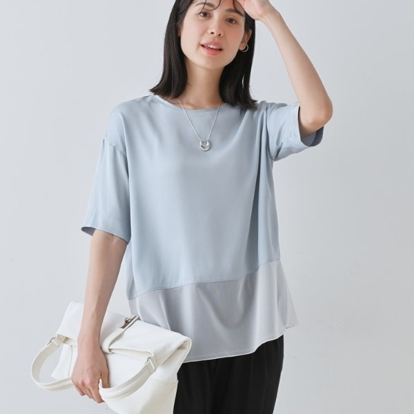 洗える】裾シアー半袖トップス | インディヴィ(INDIVI) | マルイ