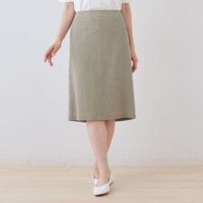 【日本製】リネンライクセミフレアースカート