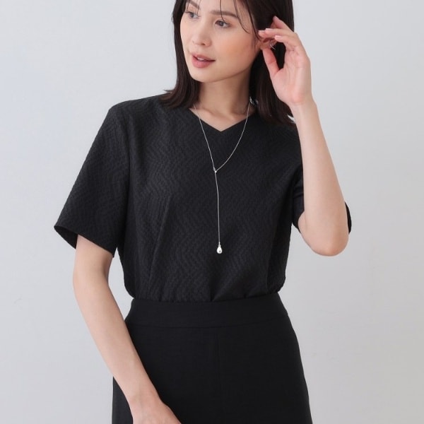 日本製／コットン混】ジャカードブラウス | インディヴィ(INDIVI