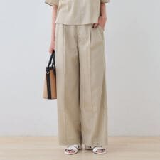 【日本製／SETUP可能】ガーゼ素材ワイドパンツ