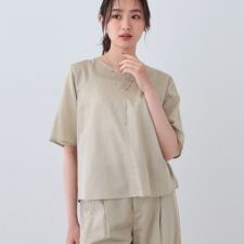 【日本製／SETUP可能】ガーゼ素材Tブラウス