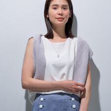 【接触冷感／UVケア／SETUP可能】エアリージョーゼット ノースリーブトップス