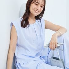 【クールエアー素材／UVケア／吸汗速乾】エアリータックブラウス