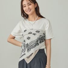 インディヴィ(INDIVI)のリネン調ペーズリースカーフ