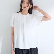 【接触冷感／UVケア】モノグラムボウタイブラウス