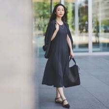 【美シルエット】ノースリーブワンピース