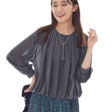 インディヴィ(INDIVI)の【体型カバー／マシンウォッシュ対応】シアージャージトップス