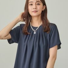 【接触冷感／UVケア】タックブラウス