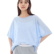 インディヴィ(INDIVI)の【洗える／二の腕カバー】バイカラーラメニット