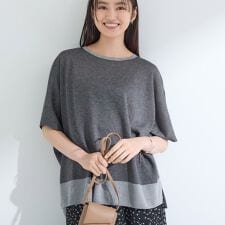 インディヴィ(INDIVI)の【洗える／二の腕カバー】バイカラーラメニット