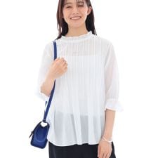 ピンタックペプラムブラウス