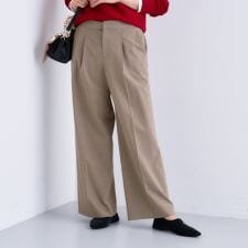 【褒められパンツ】ワンタックワイドパンツ