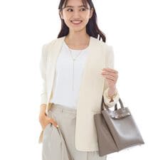 インディヴィ(INDIVI)の【洗える／UVケア】ノーカラー ナロージャケット