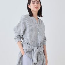 【洗える】フレンチリネンシャツ