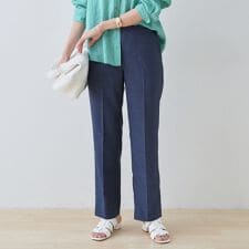 【きれいめ／ウエストゴム】ストレートラインパンツ