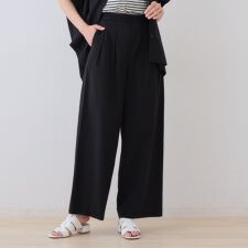 【SETUP可能涼しい】コットンワイドパンツ