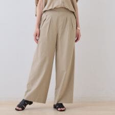 【SETUP可能涼しい】コットンワイドパンツ