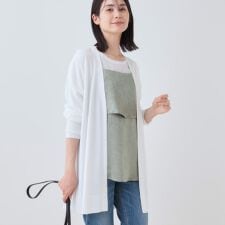 【洗える】大人ロングカーディガンニット