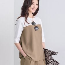 インディヴィ(INDIVI)の【セットアップ可能】ビスチェレイヤード風トップス