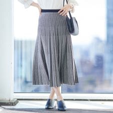【洗える／SETUP可能】ジャカードニット プリーツスカート