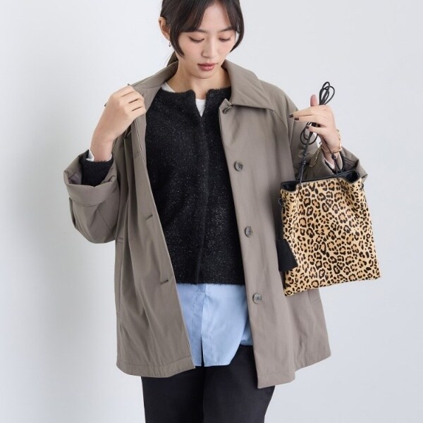 INDIVI 3L ショートコート ファー付きWORLD インディヴィ 名品／撥水／抗菌防臭】ショート リサイクルダウンコート