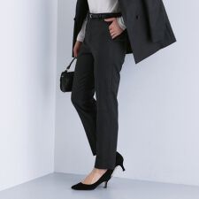 【日本製／スーツ／通勤】シルクウールストレッチ テーパードパンツ