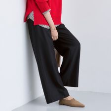 インディヴィ(INDIVI)の【褒められパンツ／ウール混】ウォームウール ワイドパンツ