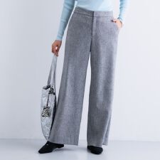 【褒められパンツ／ウール混】ウォームウール ワイドパンツ