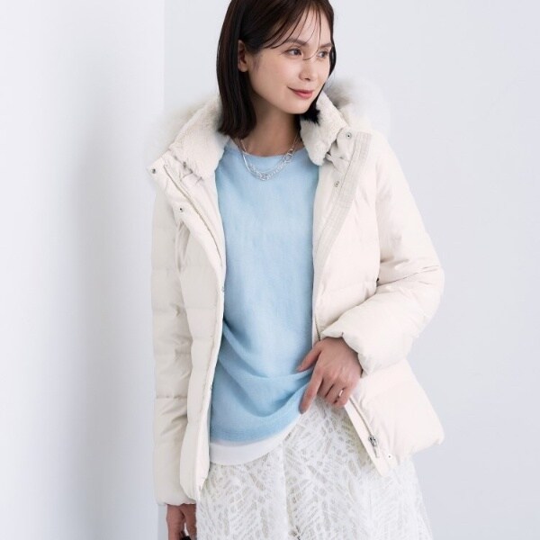 INDIVI ショートリサイクルダウンコート 名品／撥水／抗菌防臭】ショート リサイクルダウンコート