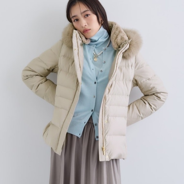 INDIVI ショートリサイクルダウンコート 名品／撥水／抗菌防臭】ショート リサイクルダウンコート