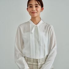 【きれいめ／オフィス／セレモニー】2WAYリボンタイブラウス