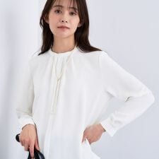 インディヴィ(INDIVI)の【通勤／オフィス】タックジョーゼットブラウス